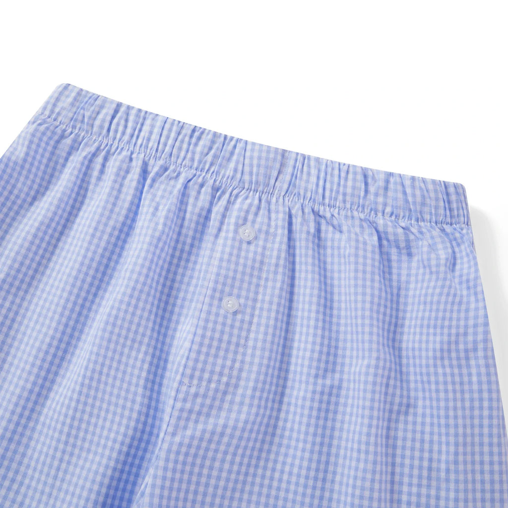 Summer Womens Casual Shorts Elastic Waist Plaid/Striped Print Button Front Shorts Casual Beach Going Out Pants