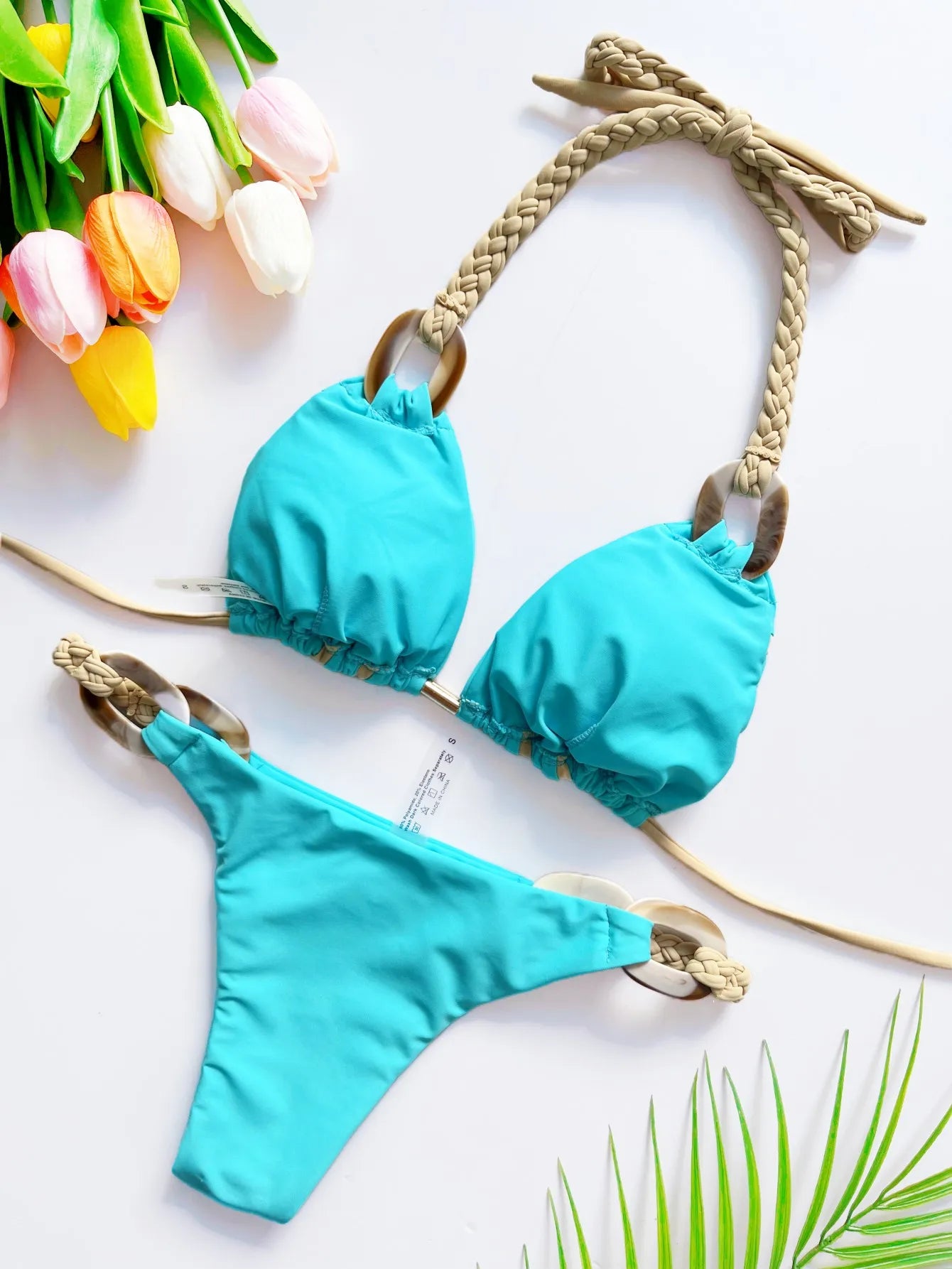 Solid Color Strap Women Bikini Sexual Beach Holiday Swimwear