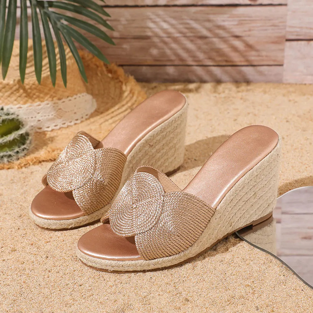 Leisure Big Size 42 Summer Platform Espadrilles Sandals Women High Heels Gladiator Wedges Sandals Vacation Shoes