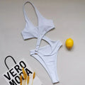 2025 Sexy High Cut Out Halter Female Swimwear One Piece Swimsuit Women Cross Bandage Monokini Bather Bathing Suit Swim Bodysuit