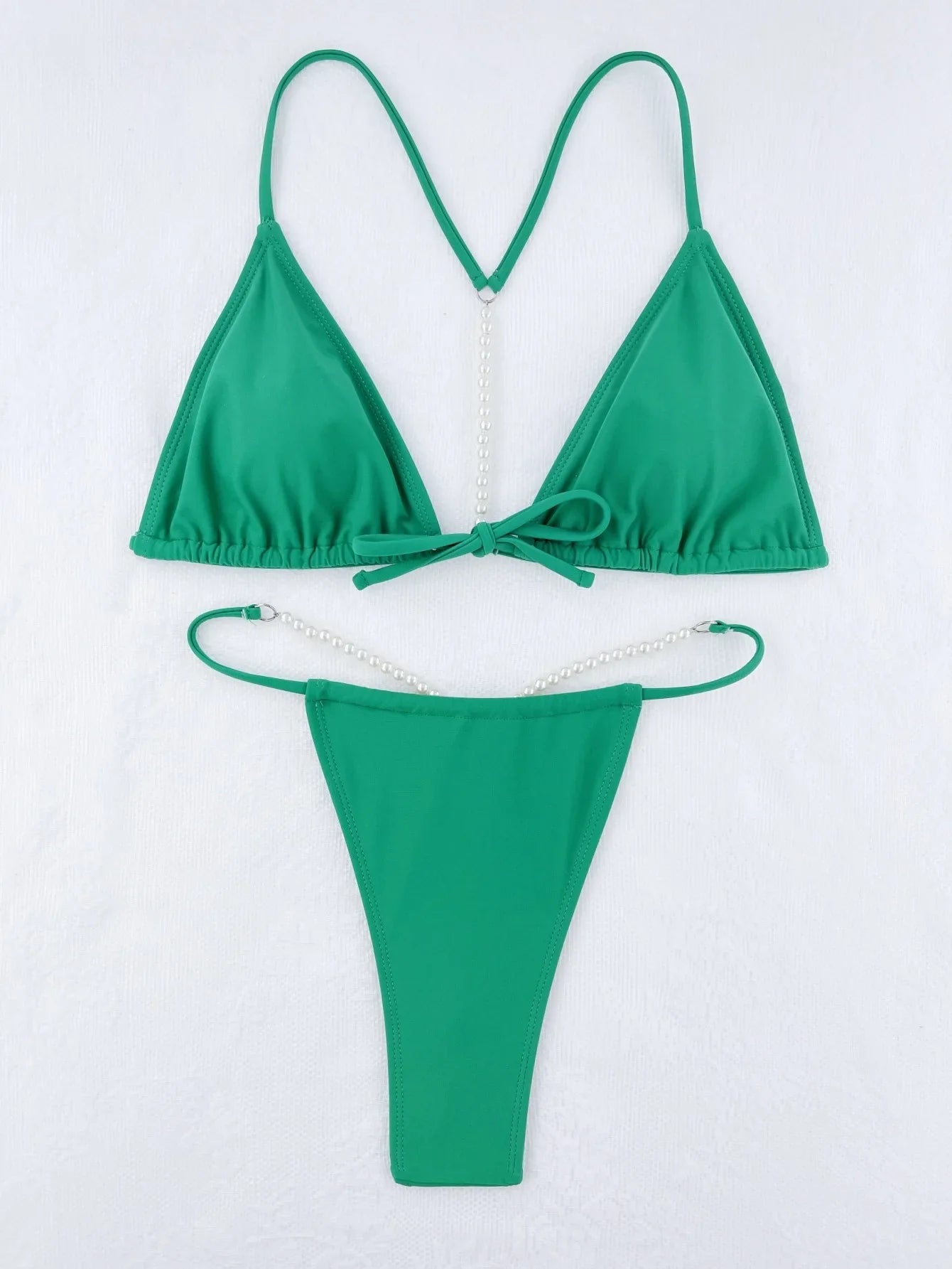 DEKA Thong Bikini Sexy String Pearls Mini Set Swimwear Women Swimsuit Female Swimming for Beach Wear for Bathing Suits