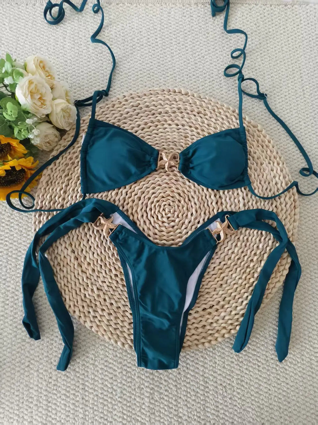 2026 Starfish Strappy String Thong Bikini Women Swimwear Female Sexy Swimsuit Solid Bathers Bathing Swimming Swim Suit Beachwear