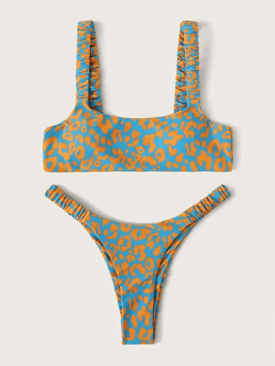 sexy micro bikini 2026 women orange leopard print push up padded thong swimsuit female cut out bathing suit swimwear biquini