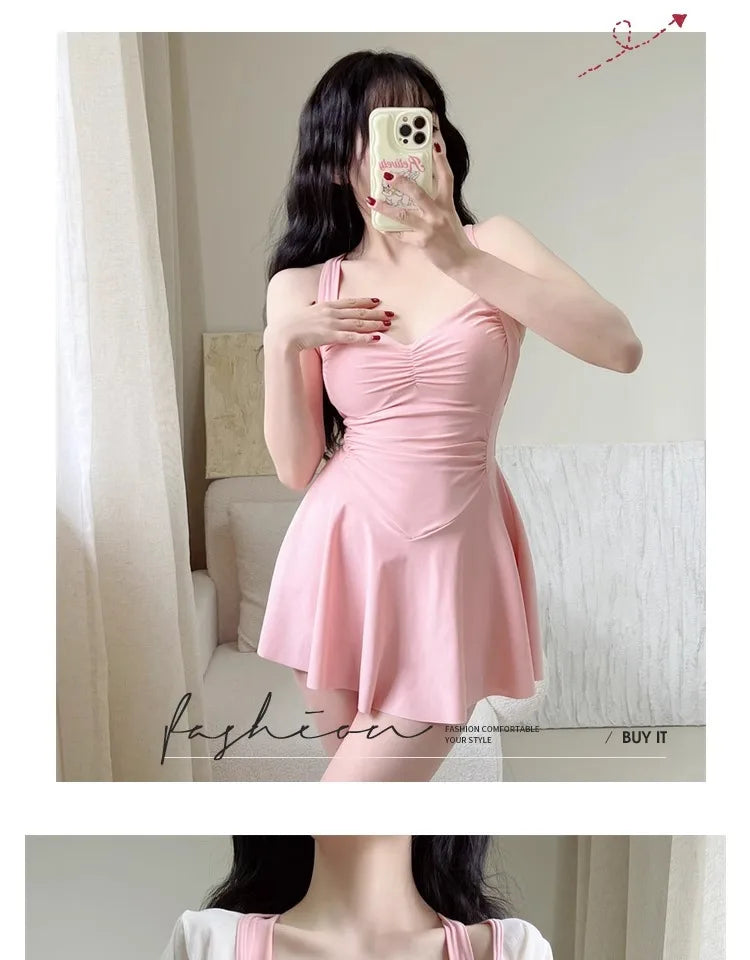 Summer New Women's One-piece Swimsuit, with Exposed Back, Slim and Sexy, Collection of Fairy Style Hot Spring Swimsuits