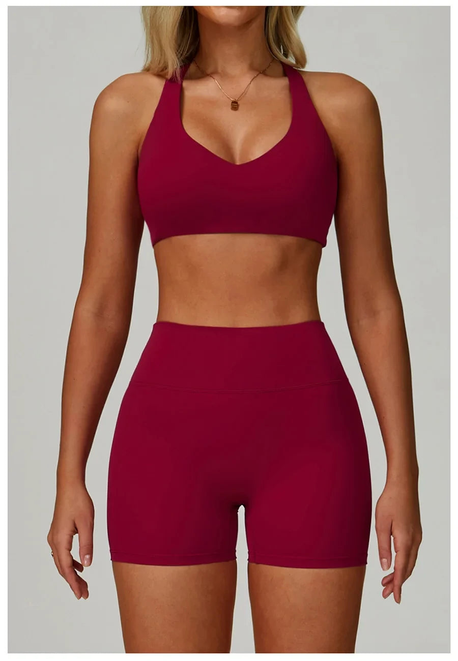 New Sportswear Seamless Yoga Set Gym Clothes Sportswear Long sleeved jacket Women Fitness Set Tracksuits Sports Bra Gym Leggings