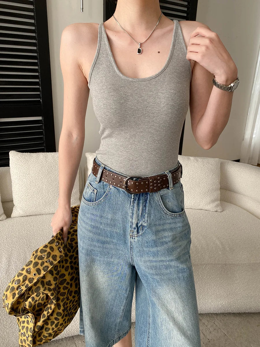 Sports vest U-neck slim fit camisole bottoming T-shirt