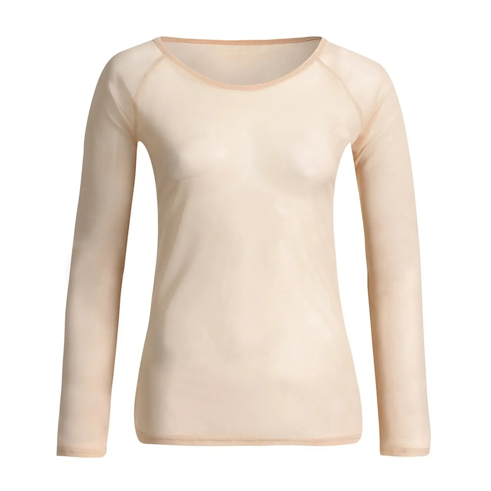 Sexy Women T Shirt See Through Mesh Black Long Sleeve Tees Sheer Slim Fit O Neck Tulle Crop Top Y2k T-Shirt Transparent Clubwear