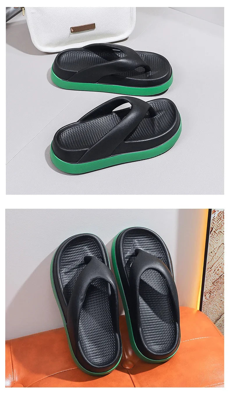 Woman Beach Flip Flops Fashion Summer Shoes 2025 Trend Girls Platform Sandals Soft EVA Non-slip Female Indoor Outdoor Slippers