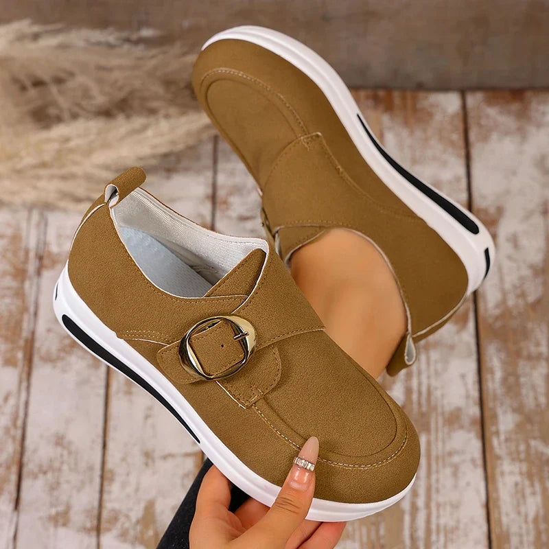 2025 Faux Suede Platform Loafers Women Lightweight Slip On Thick Sole Sneakers Woman Plus Size 43 Comfort Non Slip Casual Shoes