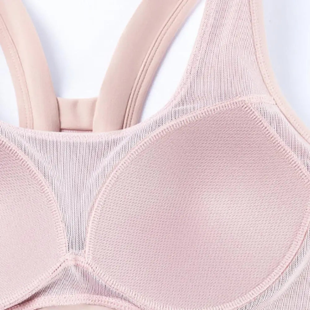 Racerback Sports Bras for Women Padded Seamless Support Bra High Impact Yoga Bra for Running Gym Workout Fitness