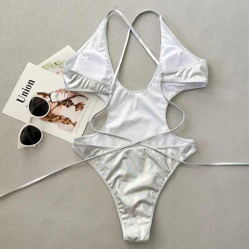 Sexy Halter Hollow Out Women Swimwear One Piece Swimsuit Female Monokini High Cut Bather Bathing Suit Swim Beachwear Bodysuit