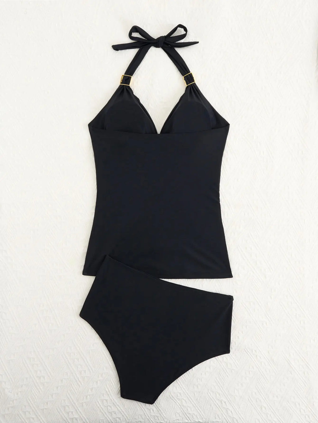 2026 Halter Tankini Set 2 Pieces Solid Swimwear Female Black Swimsuit Women Bathers Bathing Swimming Swim Suit Beachwear