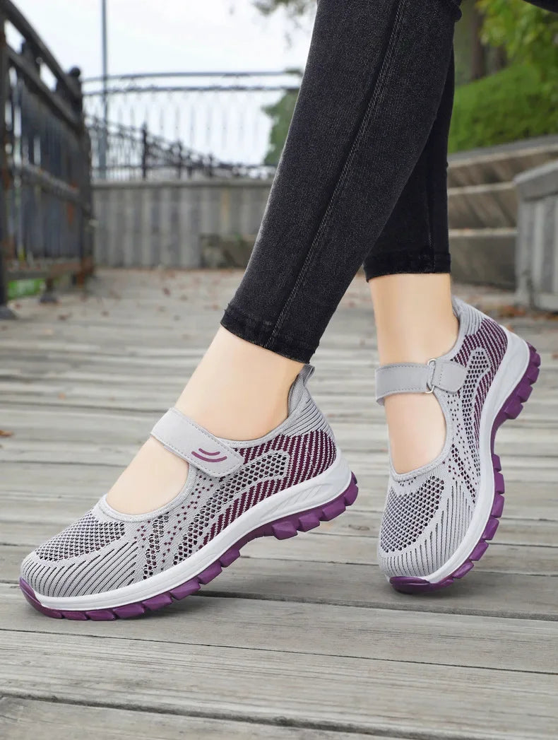 Women Shoes Breathable Vulcanized Shoes Purple Women Sneakers Fashion Breathable Mesh Casual Walking  Women Work