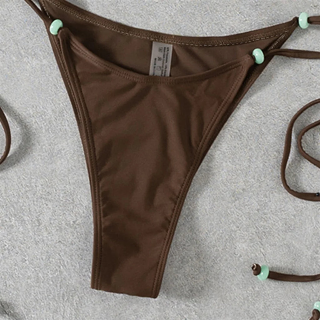 XS - L Halter High Leg Cut Strappy Bikini Female Swimsuit Women Swimwear Two-Pieces Bikini Set Bather Bathing Suit Swim V7004