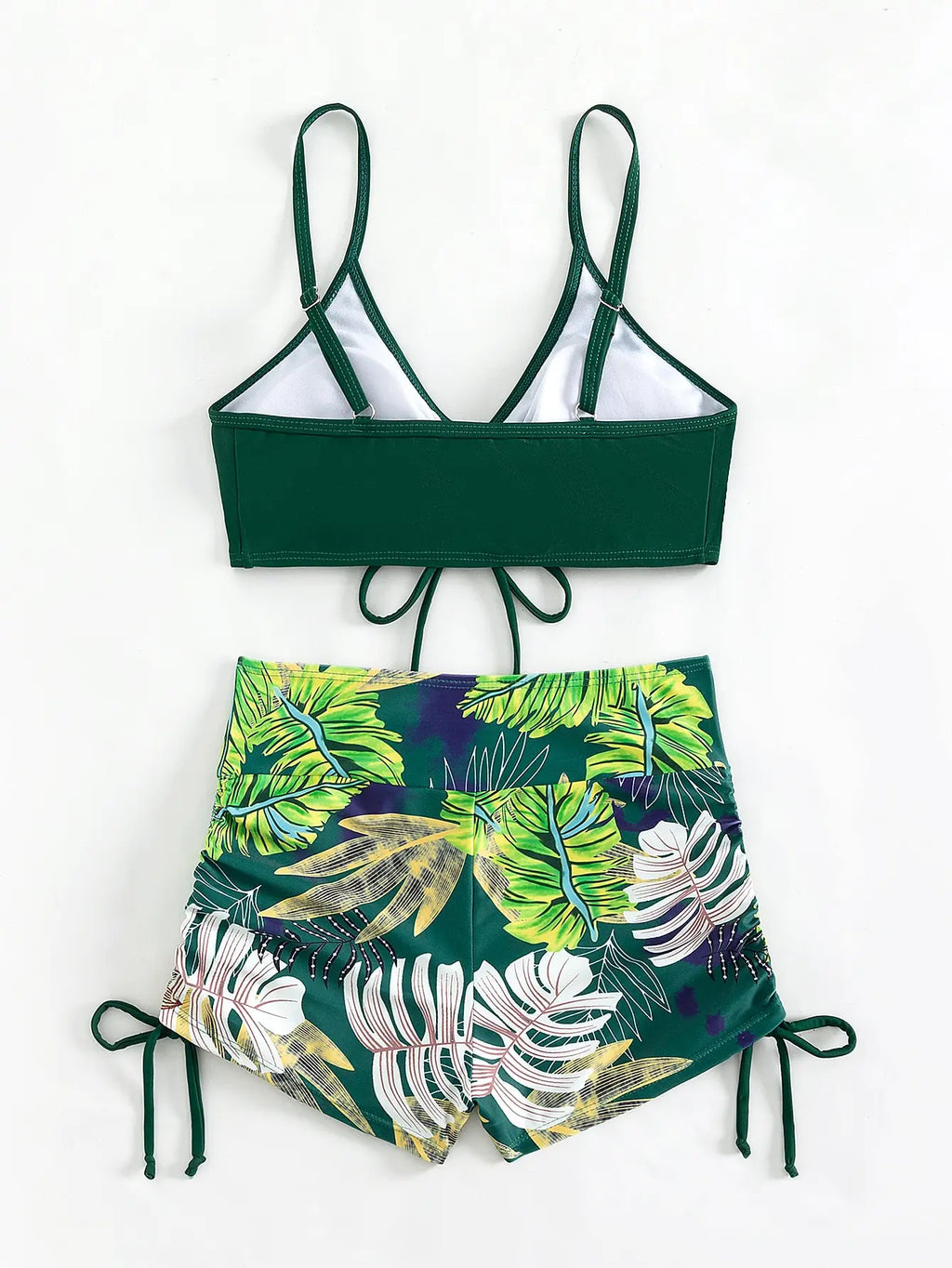 2026 Tie Dye Bikini Drawstring Swimsuit Women High Waist Shorts Swimwear Female Padded Bathing Suit Swimming Beachwear Summer