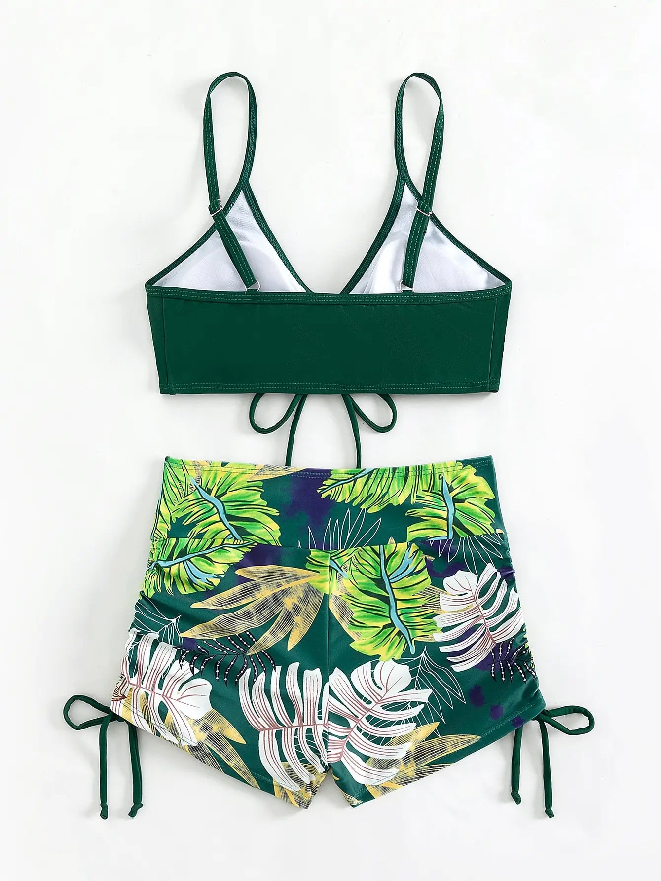 2026 Tie Dye Bikini Drawstring Swimsuit Women High Waist Shorts Swimwear Female Padded Bathing Suit Swimming Beachwear Summer