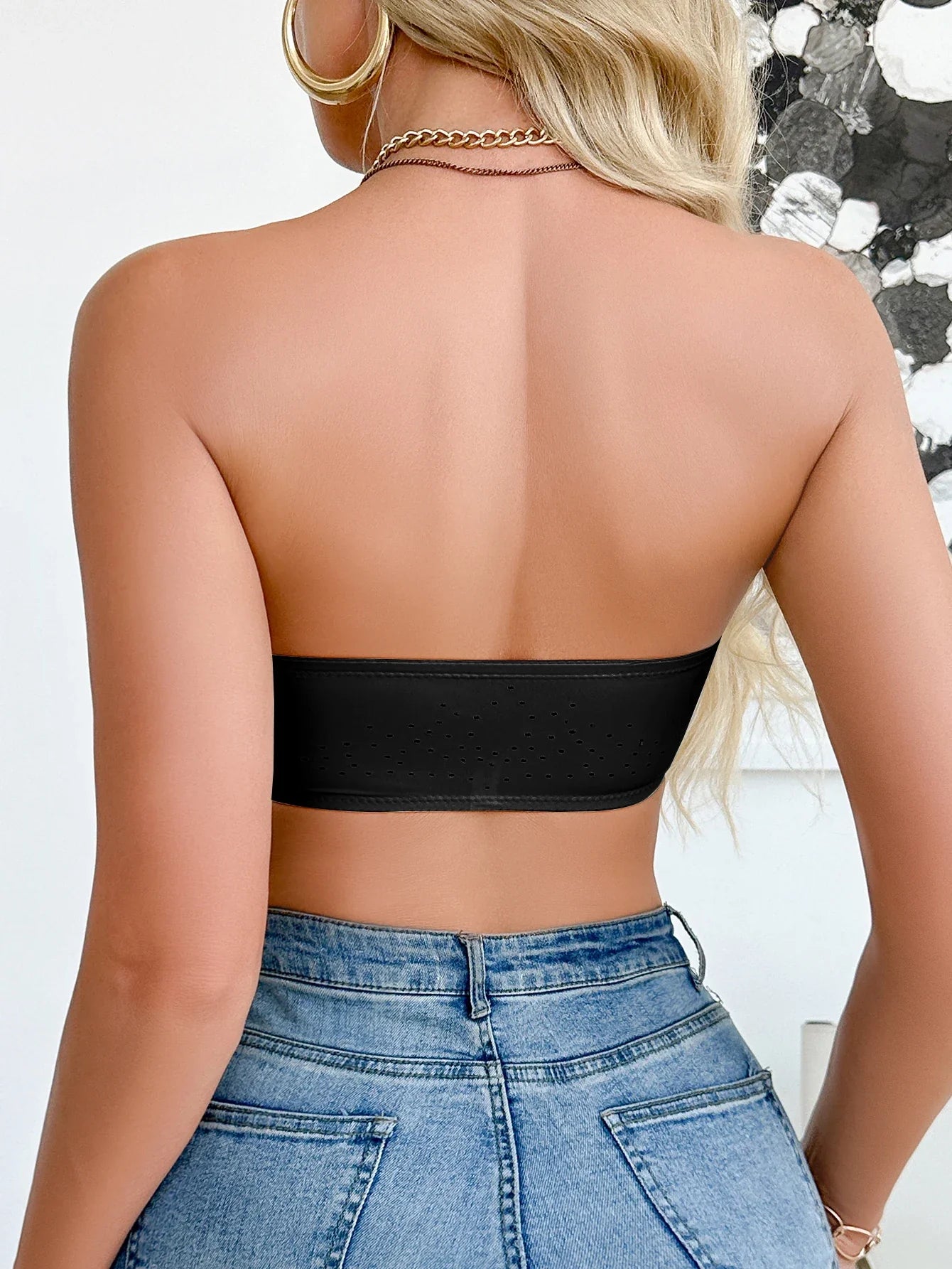 3Pcs Summer Solid Strapless Wireless Women's Bralette Front-Clasp Push up Bra Comfort Unlined Underwear