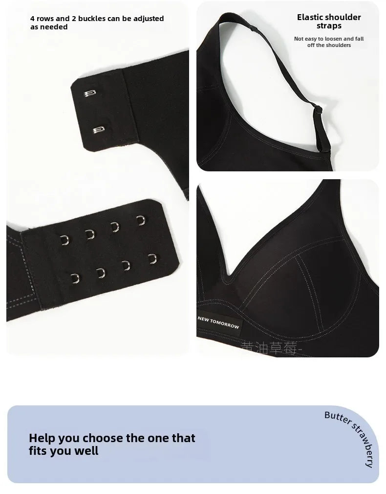 MOYISU Japanese Silky-Tech Bralette - Traceless Wireless Summer Bras for Small Chest Pull Together Soft Support Back Tuck Design
