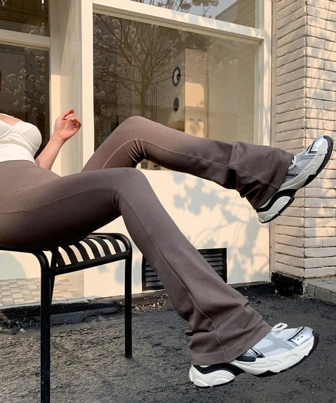 Autumn High-Waisted Women's Micro Yoga Fitness Pants Tight Fit Comfortable Outdoor Suitable Leggings with No Awkward Lines