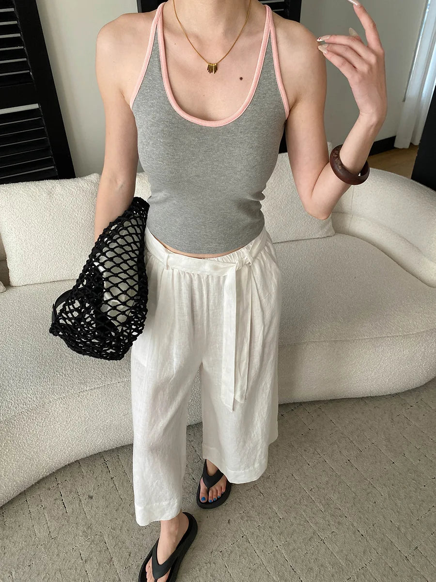 Sports vest U-neck slim fit camisole bottoming T-shirt