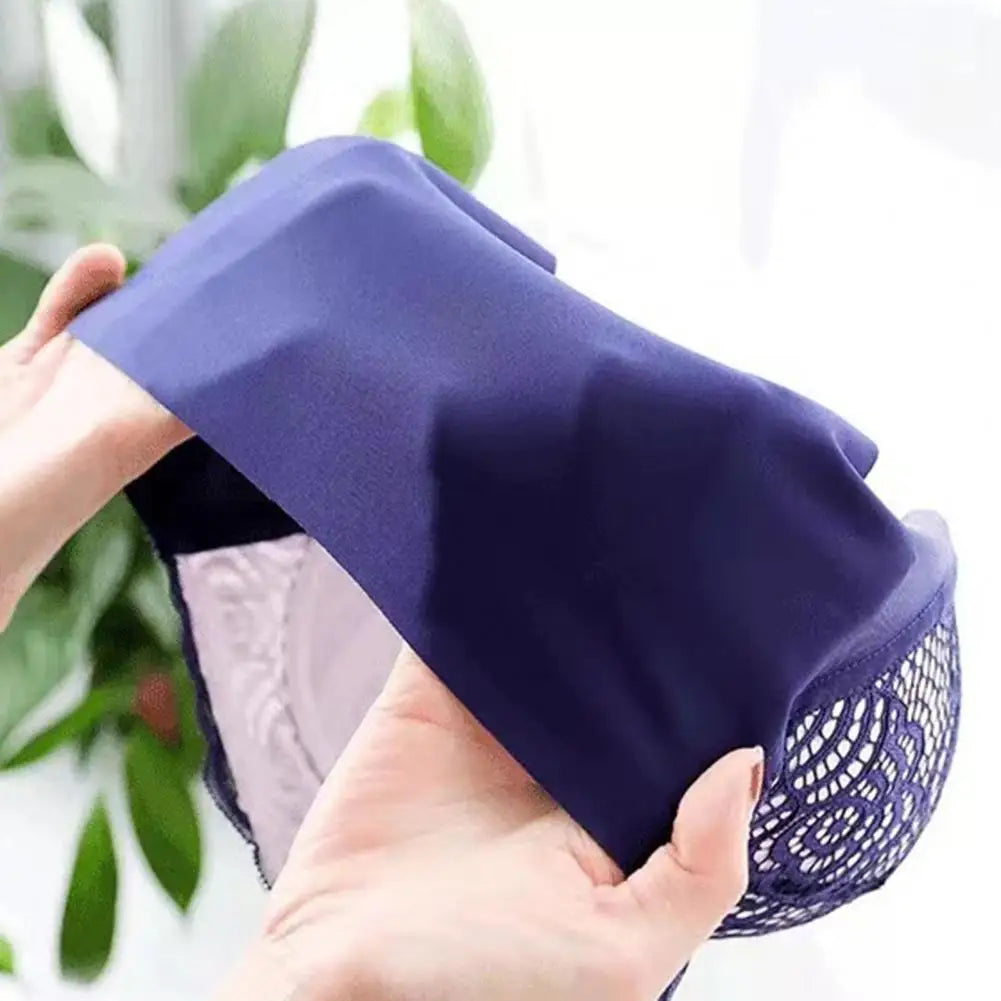 Shockproof Push-up Wireless Yoga Daily Bra Women Bra Wide Shoulder Strap Hollow Out Lace Seamless Thin Anti-exposure Comfort