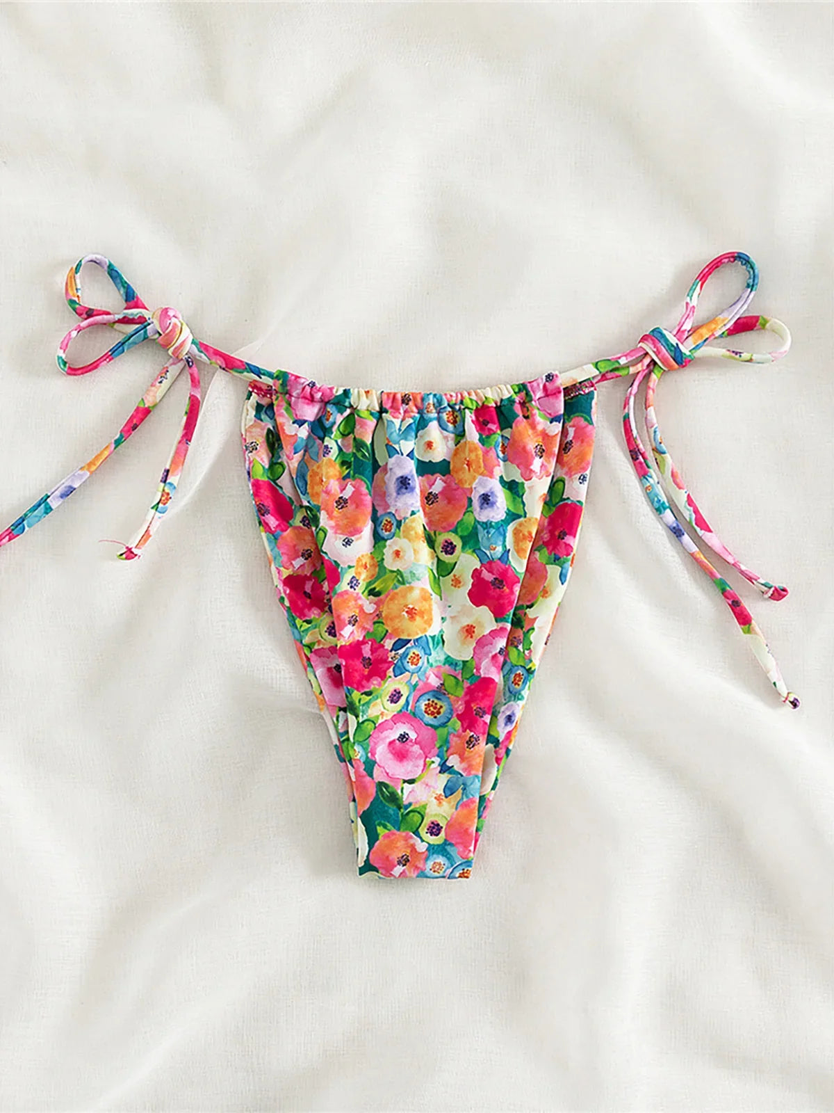 Sexy Floral Printed Halter Lace Up Bikini Female Swimsuit Women Swimwear Two-pieces Bikini set Bather Bathing Suit Swim K5026