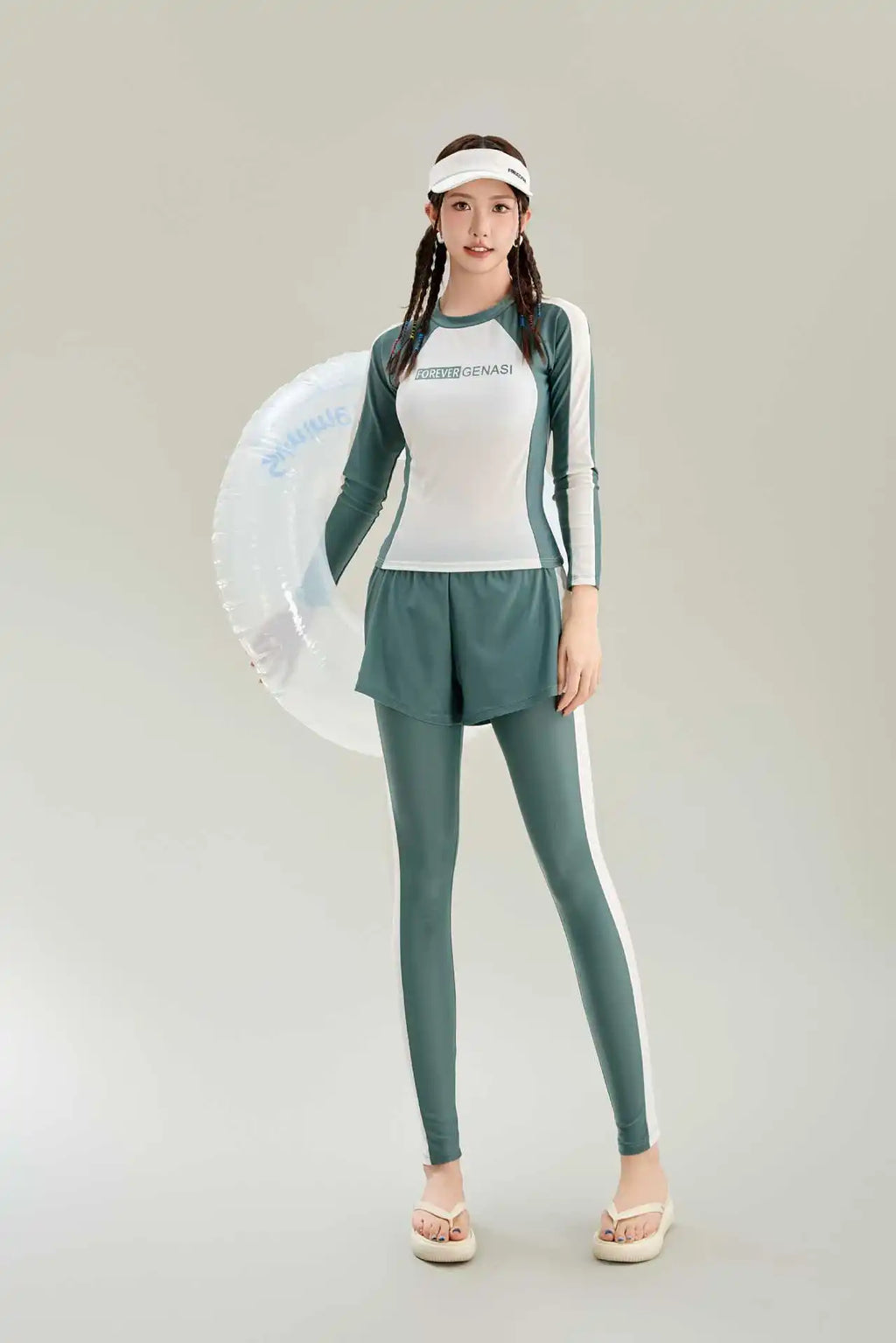 New Swimsuit with High-end Feel Sports Split Two-piece Set, Conservative Slimming, Flat Corner Pants, Hot Spring Swimsuit
