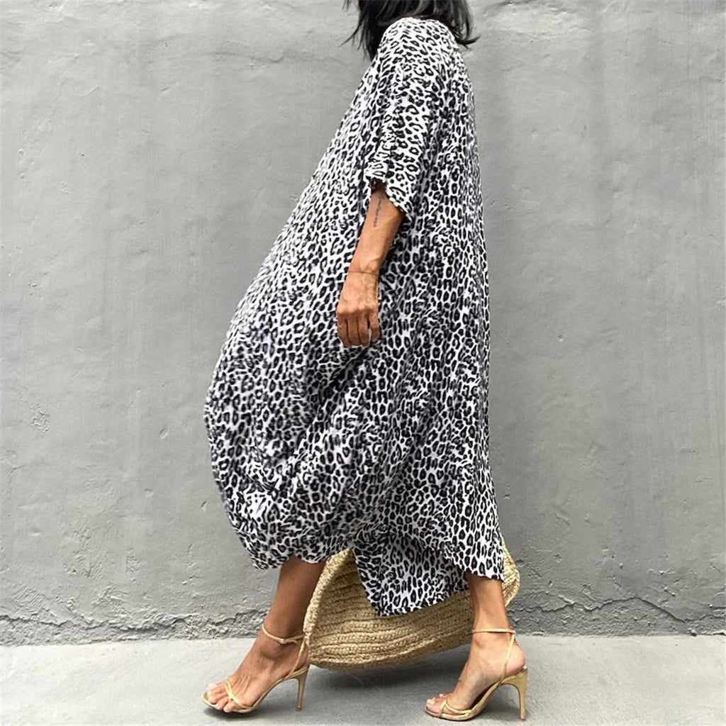 17 Colors Leopard Printed Colorful With Belt Tunic Cover-ups Beach Dress Beach Wear Beachwear Female Women Beach Cover Up V4510L