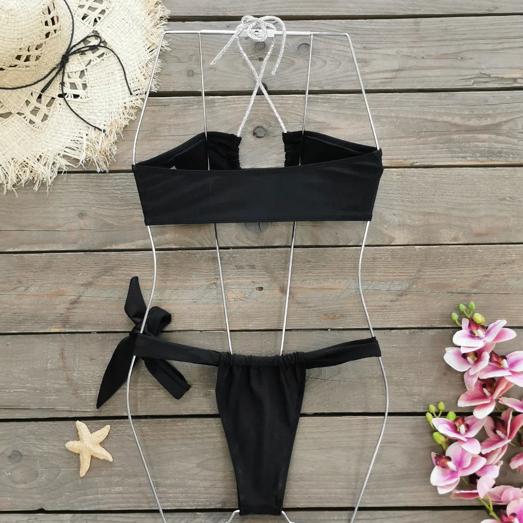 Sexy Bandage Bikini Set Women Two-Piece Swimsuit 2024 Trend Strappy Biquini Swimwear For Lady Beachwear Female Clothing