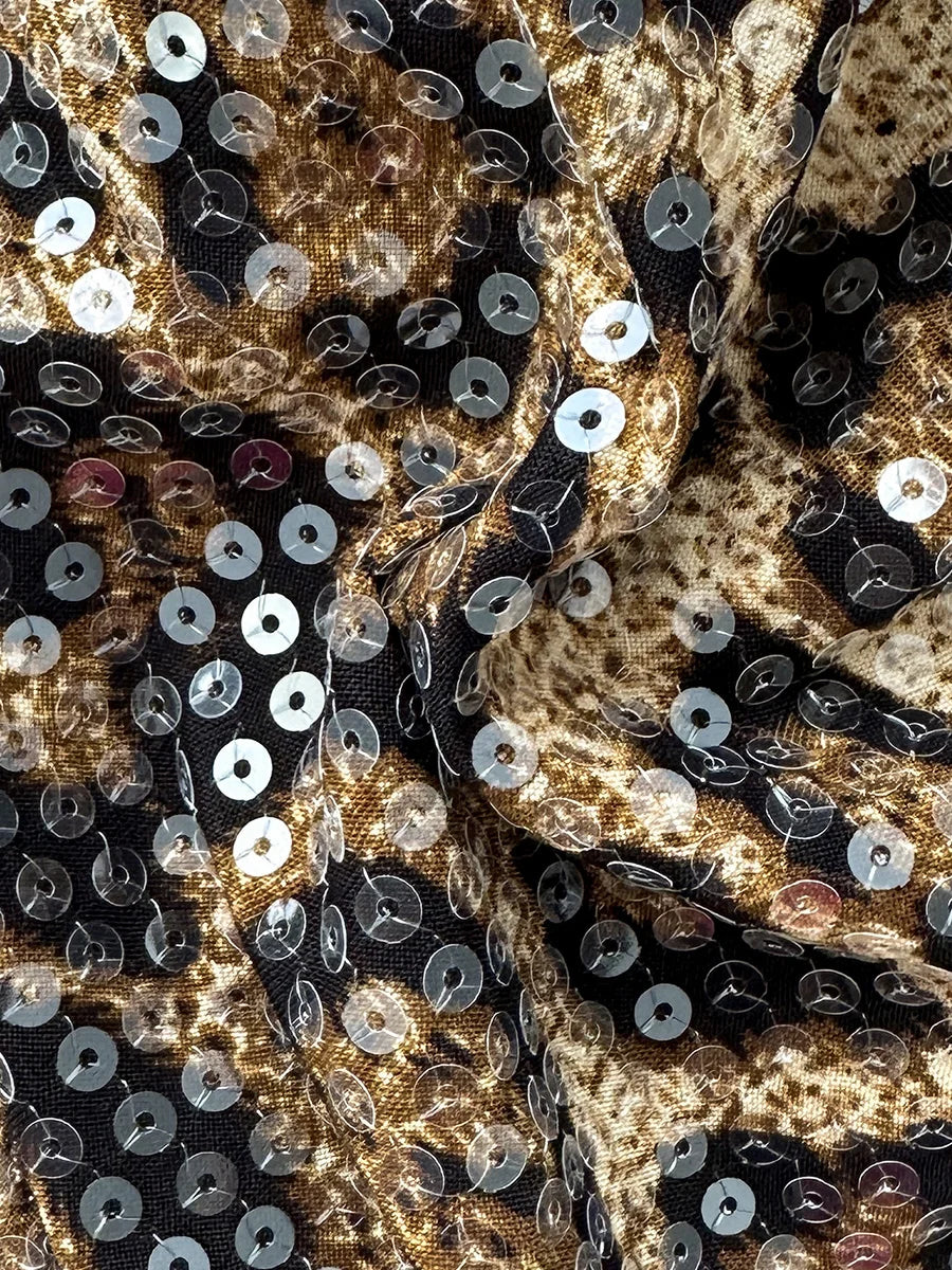 With Shorts Leopard Sequins Bikini Women Swimwear Female Swimsuit Three-pieces Bikini Set Bather Bathing Suit Swim Beachwear