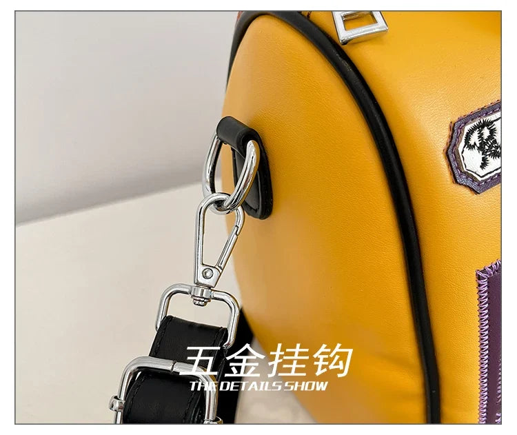 PU New Personality Stylish Shoulder Bags Design Patchwork Zipper 2025 Hot Sale Women's Bags Retro High Quality Women's Bags