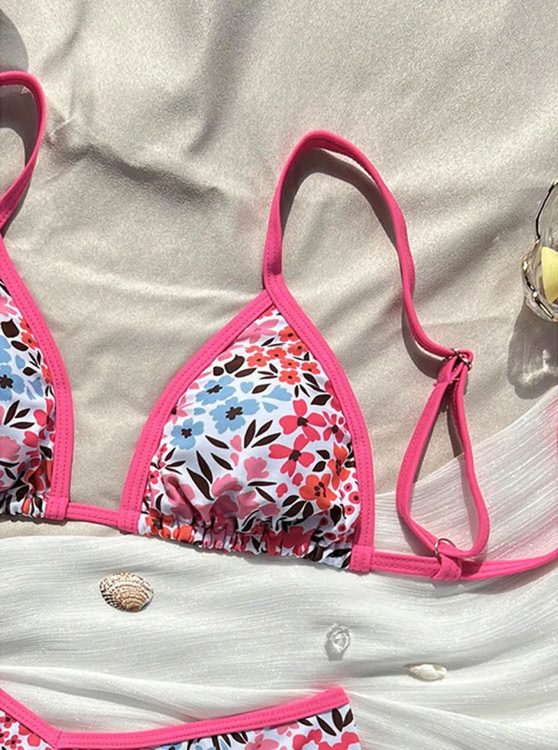 Sexy Leopard Print Bikini 2 Piece Set Women Laced Up Split Swimsuit Low Waist Beachwear 2025 New Summer Swimwear Bikinis Set