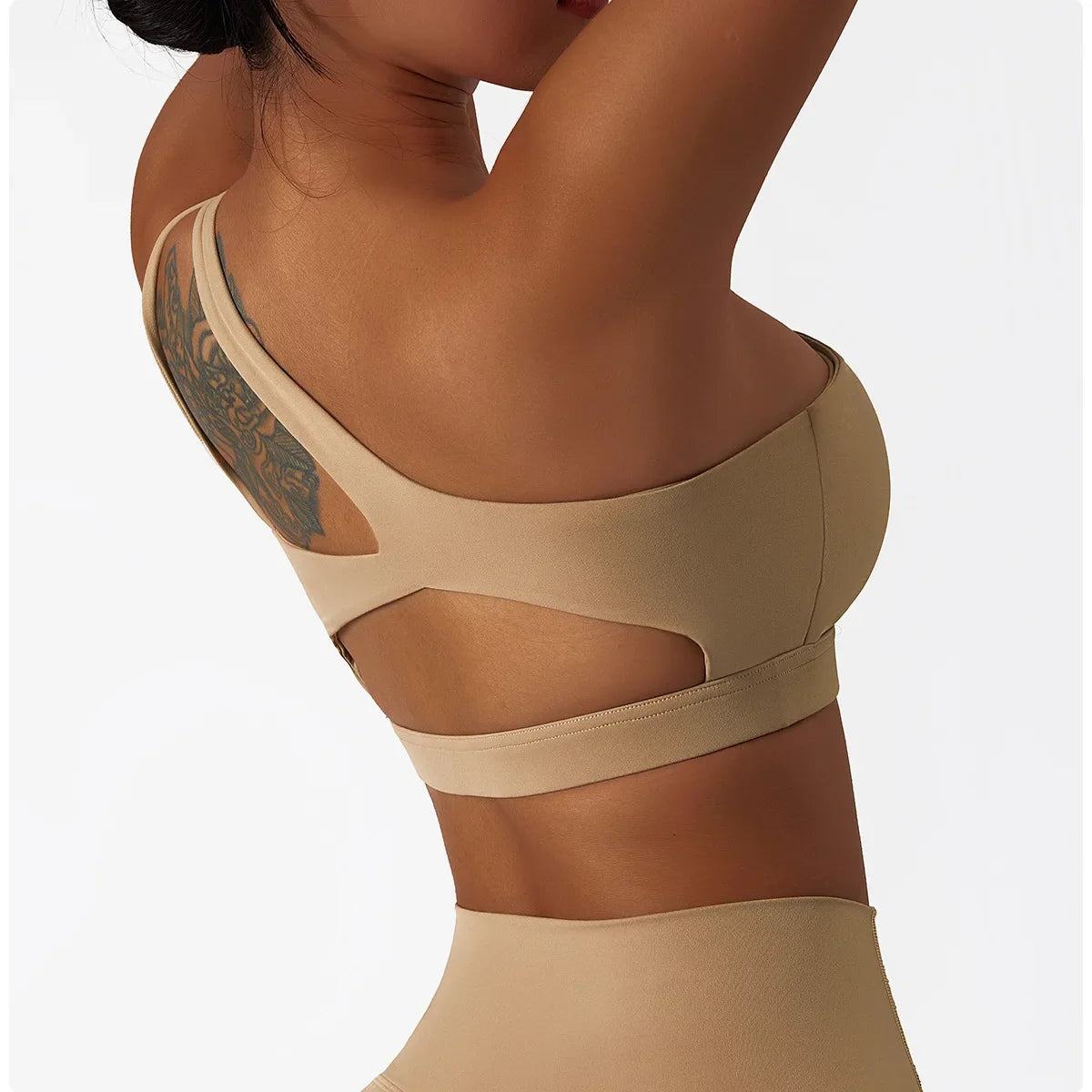 Comfort Single Strap Yoga Bra Chest Pad Running Sports Bra Gym Top Women Stretch Pull Up Underwear Women Vest Fitness Tank Top