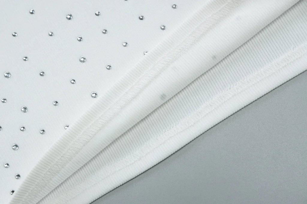 Woman Beading Rhinestones Tank Tops White Black Summer Sleeveless Corset T-shirt 2026 Casual Square Collar Crop Top Streetwear