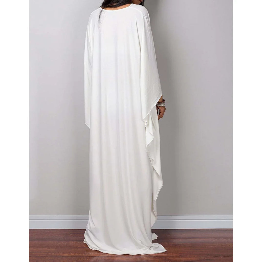 Greek Goddess Long Dress Batwing Sleeve Tunic Beach Cover Up Cover-ups Beach Dress Beach Wear Beachwear Kaftan Maxi Dress V4427