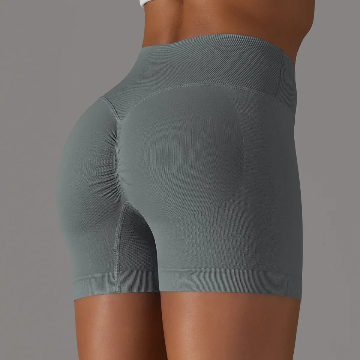 Summer V-waist peach hip lifting tight fitting three part pants, high waist yoga shorts, running speed drying seamless yoga pant