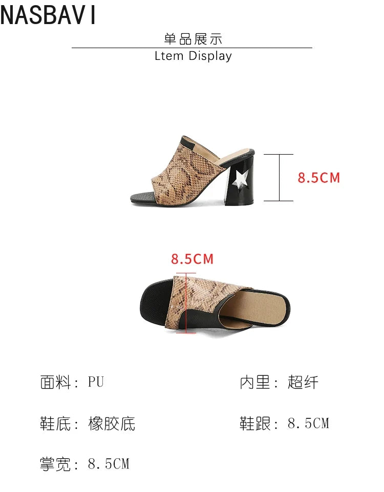 NASBAVI Brand New Ladies Peep Toe Summer Sandals Fashion Mixed Colors Chunky High Heels Women Sandals Party Woman Shoes 35-45