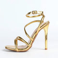 High Heel Sandals with Fine Heels, Summer Style Crossover Strap, Comfortable Square Toe Slip-on Roman Sandals for Women