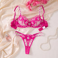 A sexy RoseRed lingerie set, including a daisy-patterned bra and thong, a comfortable family-style women's two-piece ZA825086