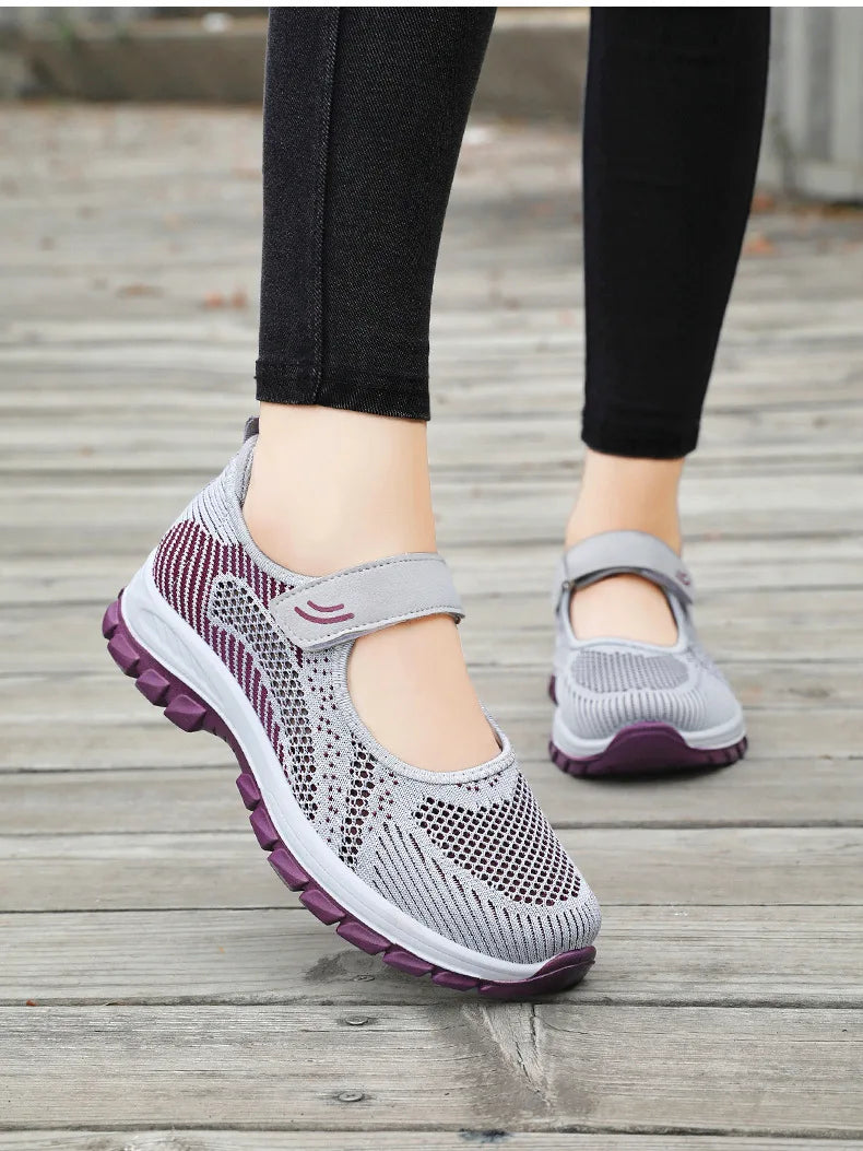Women Shoes Breathable Vulcanized Shoes Purple Women Sneakers Fashion Breathable Mesh Casual Walking  Women Work