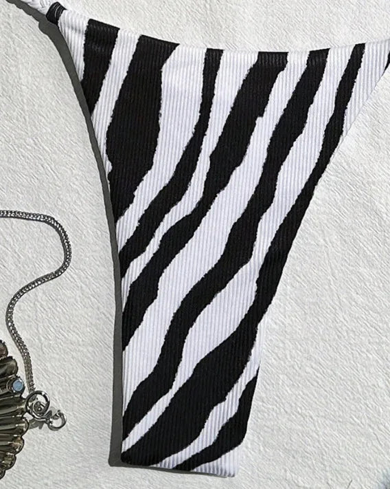 zebra striped micro bikinis sets two pieces halter patchwork swimsuit Brazilian summer bathing suit swimwear swimming suit