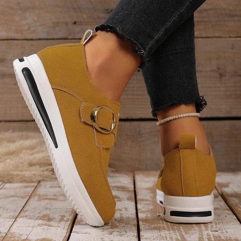 2025 Faux Suede Platform Loafers Women Lightweight Slip On Thick Sole Sneakers Woman Plus Size 43 Comfort Non Slip Casual Shoes