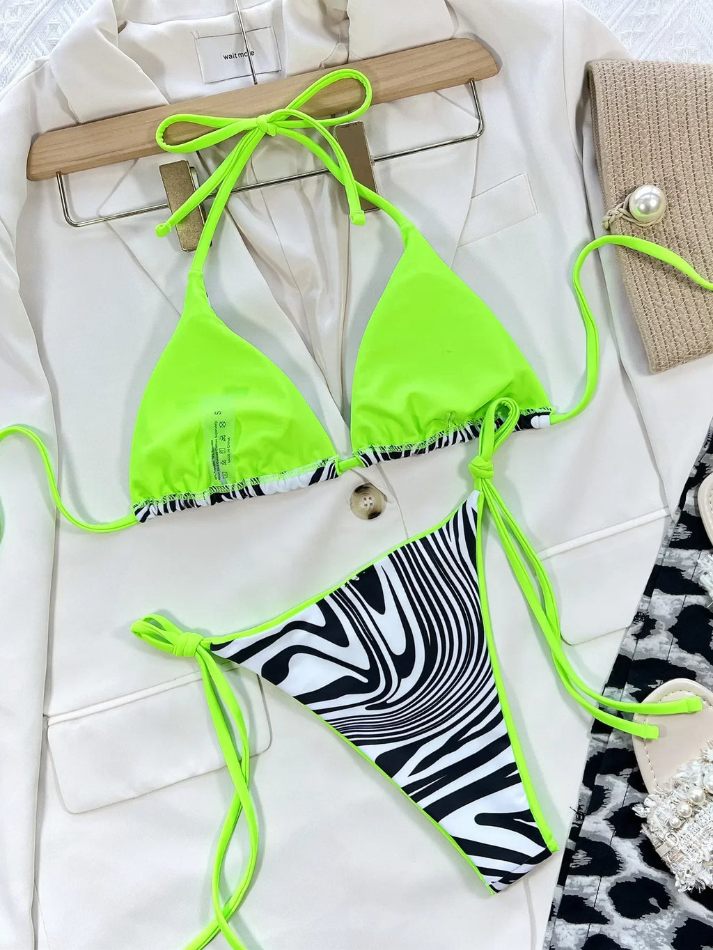 2026 Sexy Bikini Women Zebra Print Triangle Halter Swimwear Swimsuit Bikini Set Bathing Suit Beach Bikini Female Banadores Mujer