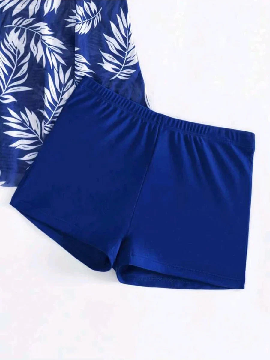2026 Short Dress Tankini With Shorts Swimsuit Women Swimwear Female Padded Printed Bathing Swim Suit Swimming Beachwear Summer