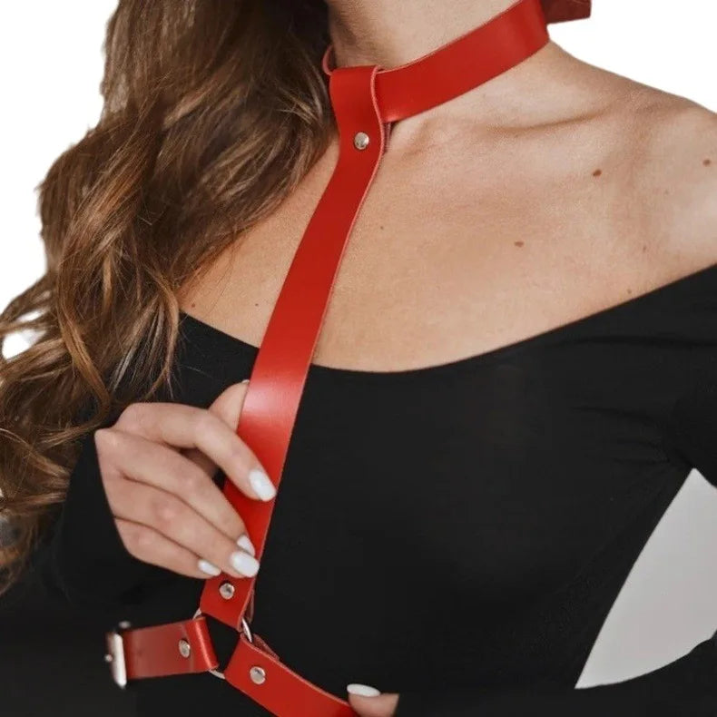 Cosplay Sex Leather Bondage Kit BDSM Restraints Fetish Erotic Sex Toys Couples Women Bandage Slave Collars  Handcuffs Adult Game