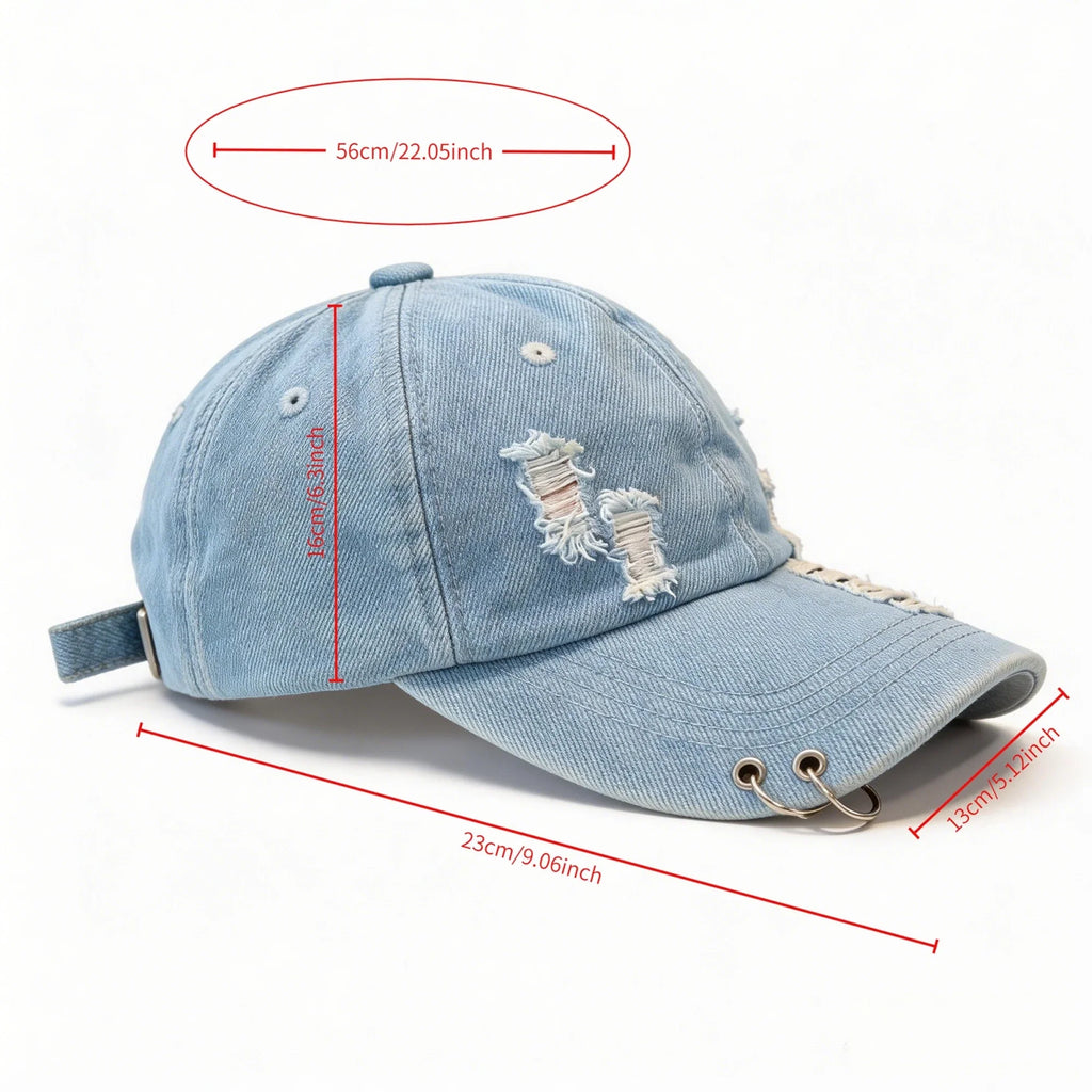 Men Women Denim Baseball Cap Stylish Solid Color Adjustable Hats for Travel Daily Wear Summer Sun Hats