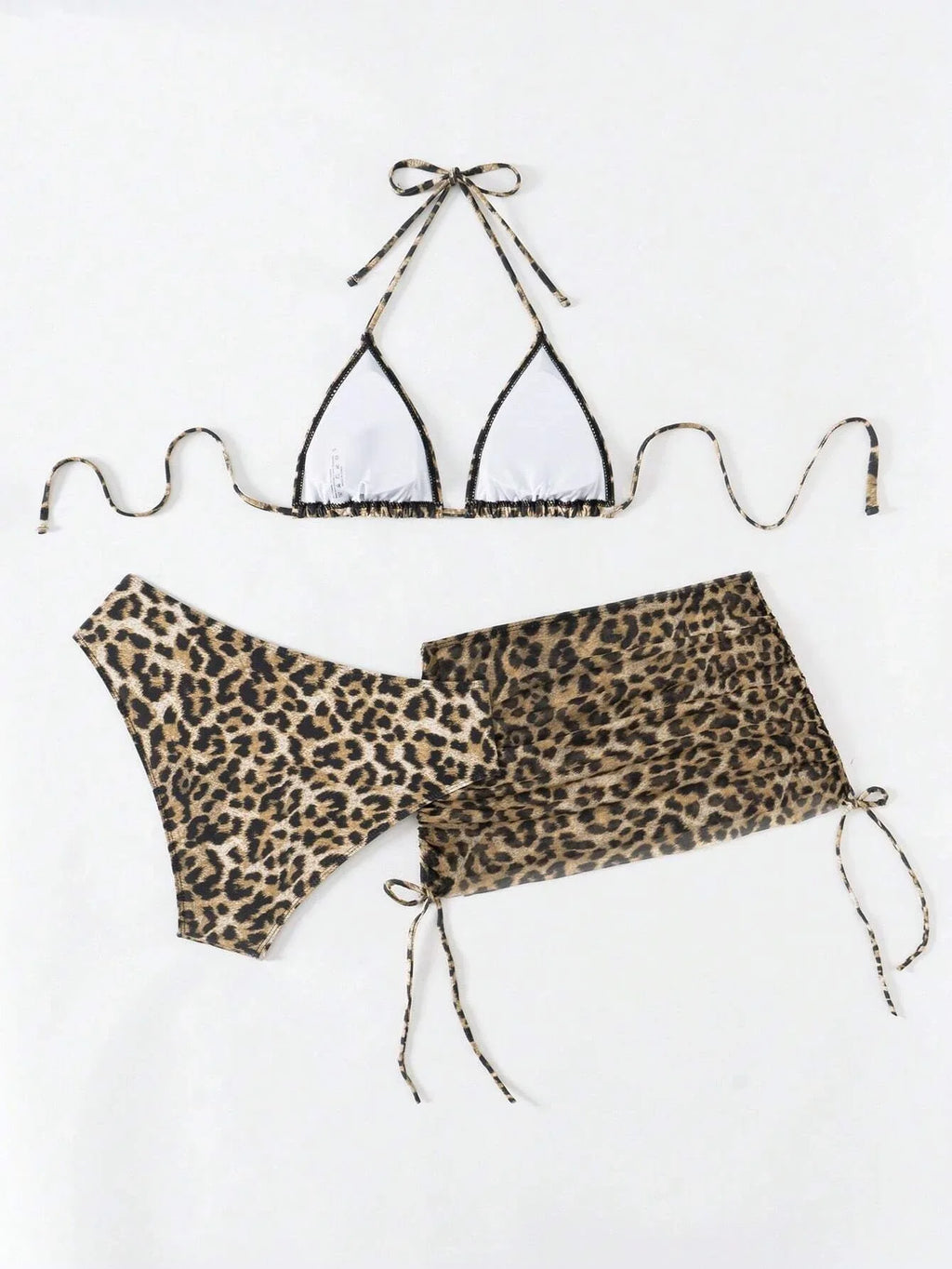 3 Pieces Triangle Halter Bikini 2026 Women & Beach Skirt Swimwear Female Printed Swimsuit Bathers Bathing Swimming Swim Suit