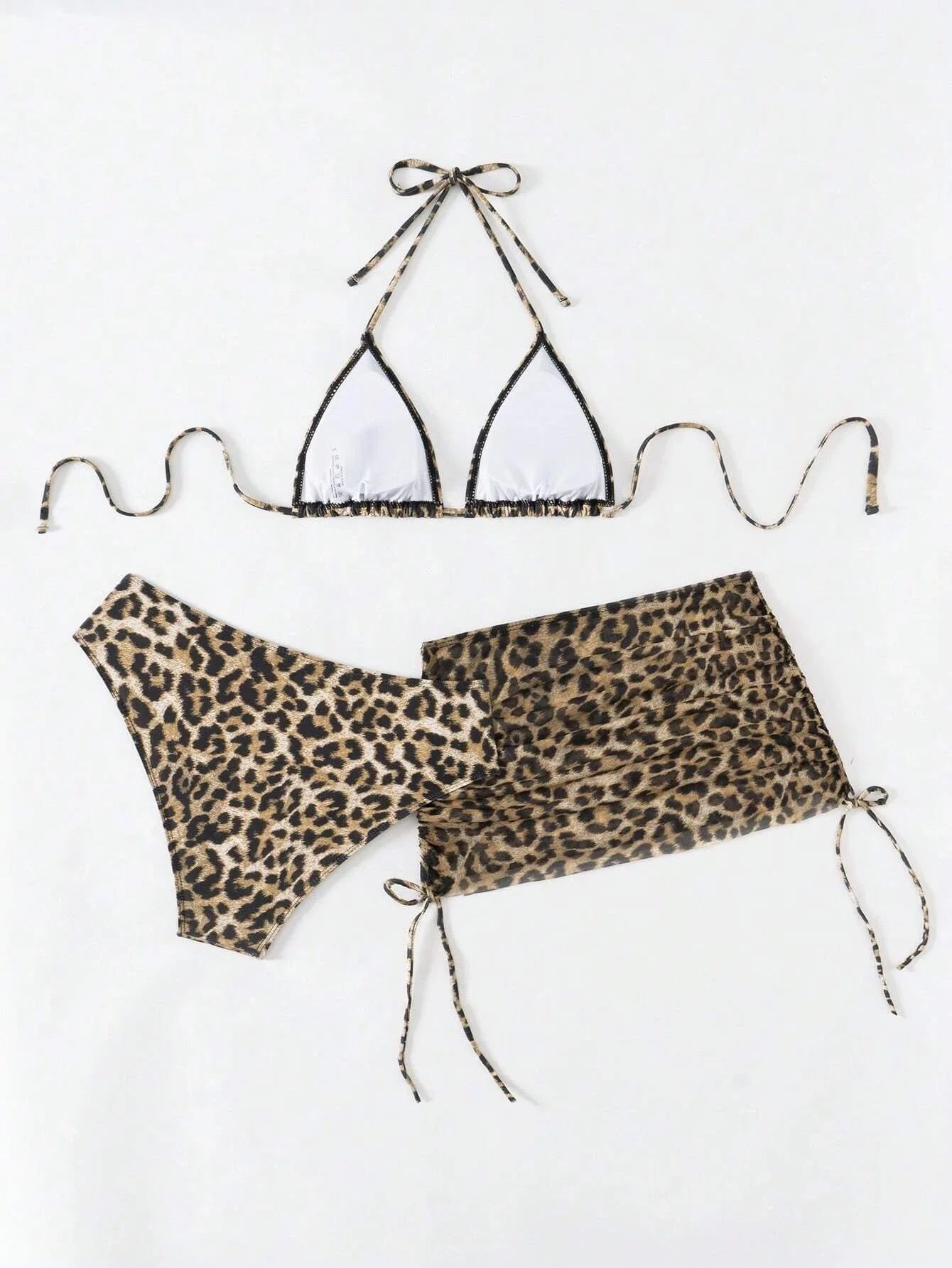 3 Pieces Triangle Halter Bikini 2026 Women & Beach Skirt Swimwear Female Printed Swimsuit Bathers Bathing Swimming Swim Suit