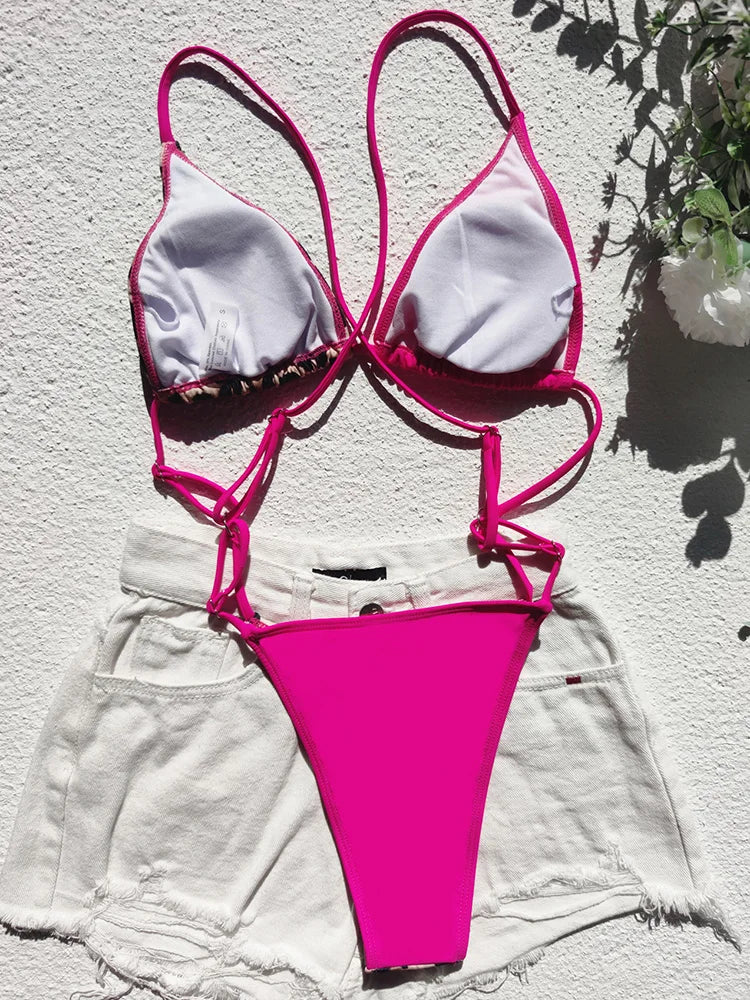 High Cut Out G String Female Swimwear One Piece Swimsuit Women Mini Micro Thong Monokini Bather Backless Bathing Suit Swim Wear