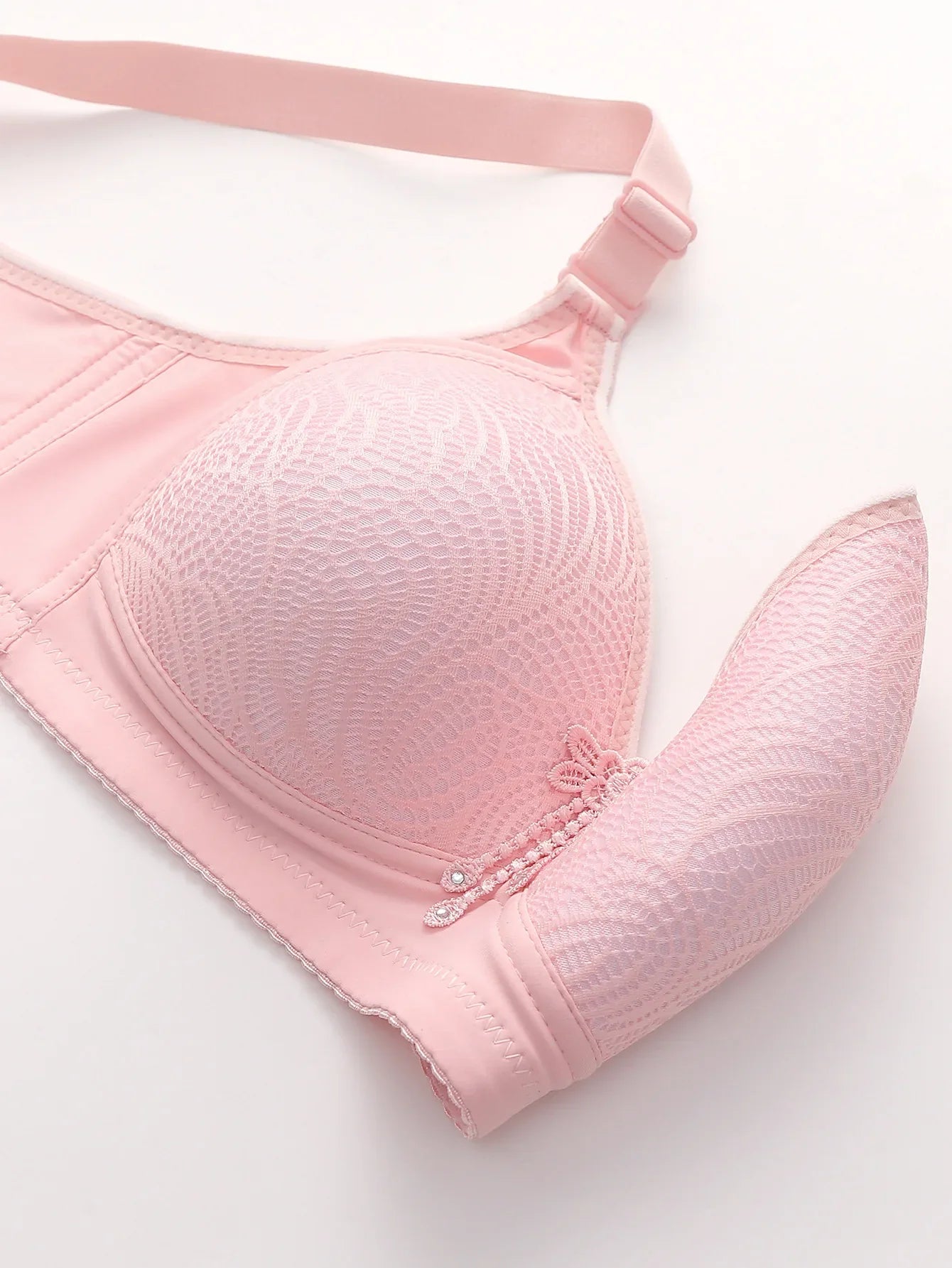 6pcs Seamless Tassel Decor Wireless Women Bra Push-Up - Adjustable Strap, Soft Colors Black/Pink/Beige/Light Blue/Mint Green